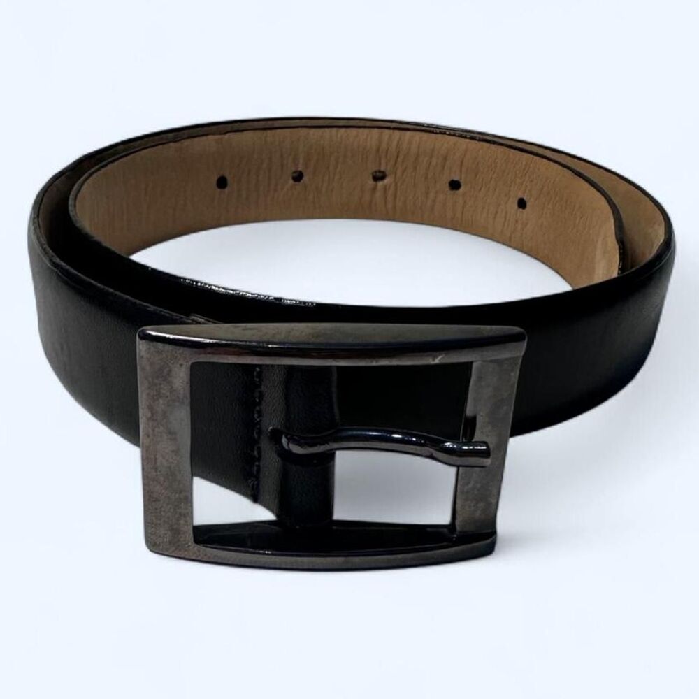 WCM New York Genuine Italian Calfskin Leather Belt with Square Buckle Size 32"